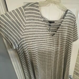 Striped Gray Women's Midi Dress